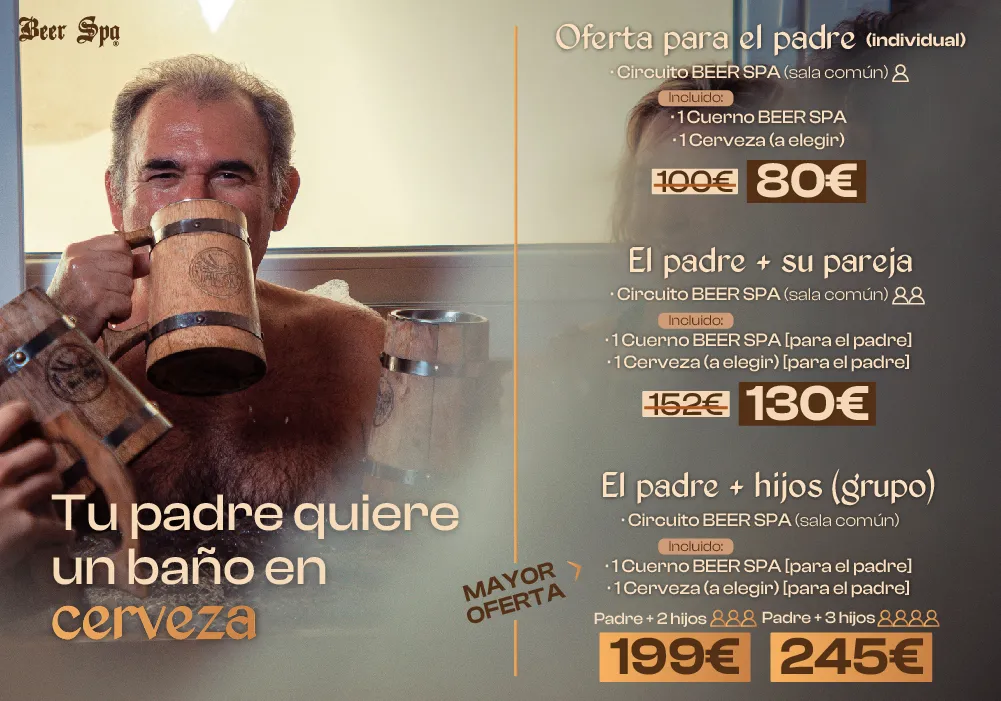 Regala una experiencia diferente este Día del Padre: un baño en cerveza 🍺
